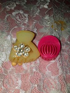 Sparkling Flower Claw and Pink cute Clip