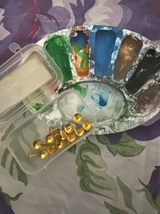 Gold Paint Palette & Push Pins
