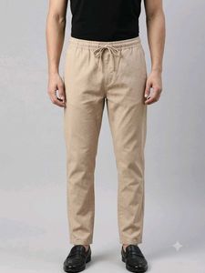 Men's Casual Beige Drawstring Pants