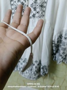 White Embroidered Boho Tunic Top