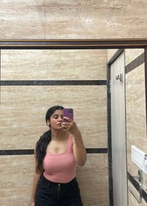 Ribbed Pink Crop Tank Top