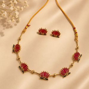 Lotus Necklace and Earring Set