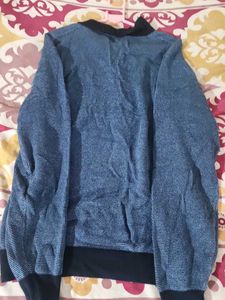 Men's Blue Striped Knit Sweater
