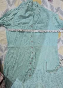 Aqua Printed Kurta &amp; Leggings Set
