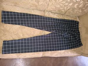 Black &amp; White Grid Print Pants