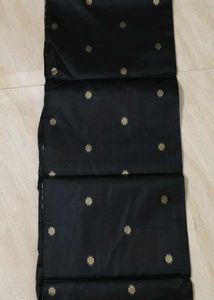 New Black Saree with Golden Border