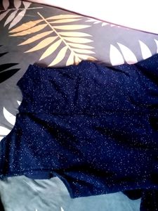 Navy Blue Shimmer Flare Dress ✨ | Party Wear Midi