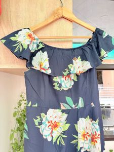 Floral Off-Shoulder Wrap Dress