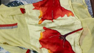 Elegant Yellow Floral Print Kurta