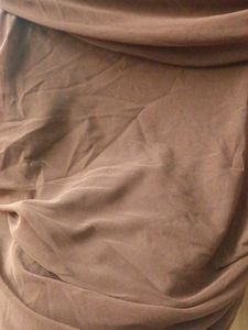 Brown Ruched Off-Shoulder Dress