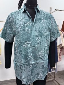 Men's Short Sleeve Leaf Print Shirt