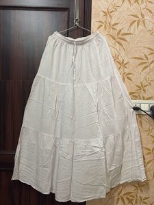 White Tiered Maxi Skirt