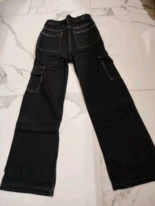 Stylish Black Wide Leg Cargo Pants