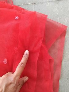 Red Beaded Dupatta