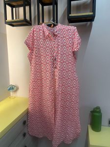Pink Geometric Print Kurta