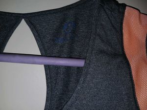 Stylish Grey &amp; Peach Activewear Tee