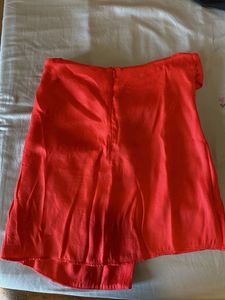 Zara Red Wrap Wide Leg Pants