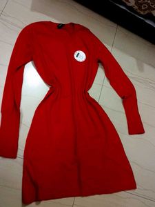 Red Knit Mini Dress