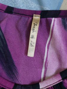 Y2K Purple Abstract Print Top