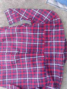 Red &amp; Blue Plaid Button-Up Shirt