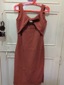 Ribbed Twist Front Dress