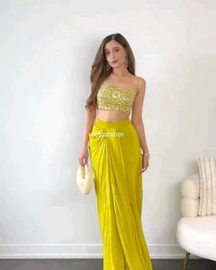 Elegant Yellow Two-Piece Set