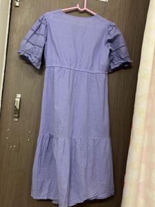 Beanded pure cotton Lavender Dress for L and xl