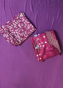 Cotton kurta Dupatta Hand Embroidered