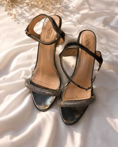 Elegant Black Ankle Strap Party Heels for Women