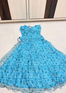 Beautiful Blue Printed Ethnic Gown