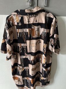 Unique Horse Print Button-Down Shirt