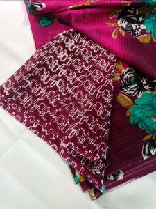 Vibrant Floral Print Saree