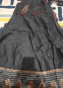 Elegant Grey Anarkali Gown
