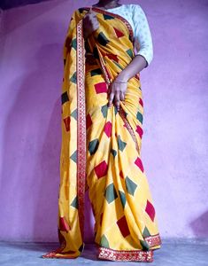 Beautiful synthetic saree with readymade blouse