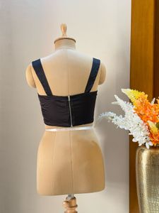 Black Bustier Top with Tie Detail