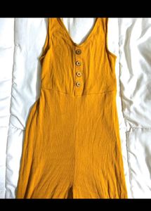 Ribbed Mustard Yellow Jumpsuit