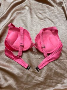 Vibrant Pink Ribbed Bikini Top