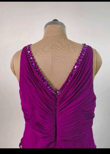 Stunning Purple Beaded Tiered Gown