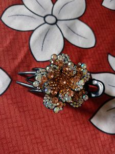 Sparkling Rhinestone Flower Hair Claw
