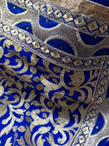 Elegant Royal Blue Embroidered Saree