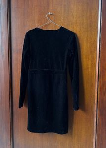 Black Velvet Wrap Dress