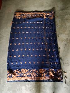 Elegant Navy Blue Saree handloom