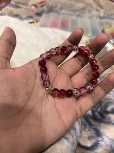 Red crackle Beaded Star Bracelet