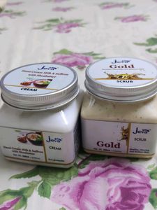 COMBO OFFER Jeva Cream & Gold Scrub Set