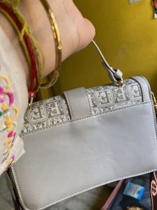 Stylish Grey Monogram Handbag