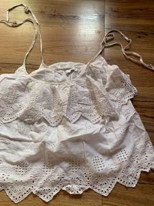 Chic White Eyelet Cami Top