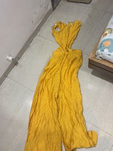 Stylish Yellow Cut-Out Maxi Dress