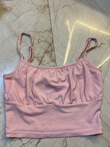 Cute Pink Spaghetti Strap Crop Top