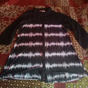 Chic Tie-Front Blouse &amp; Houndstooth Skirt Set