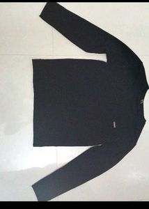 Women's Black Full Sleeve Textured Top